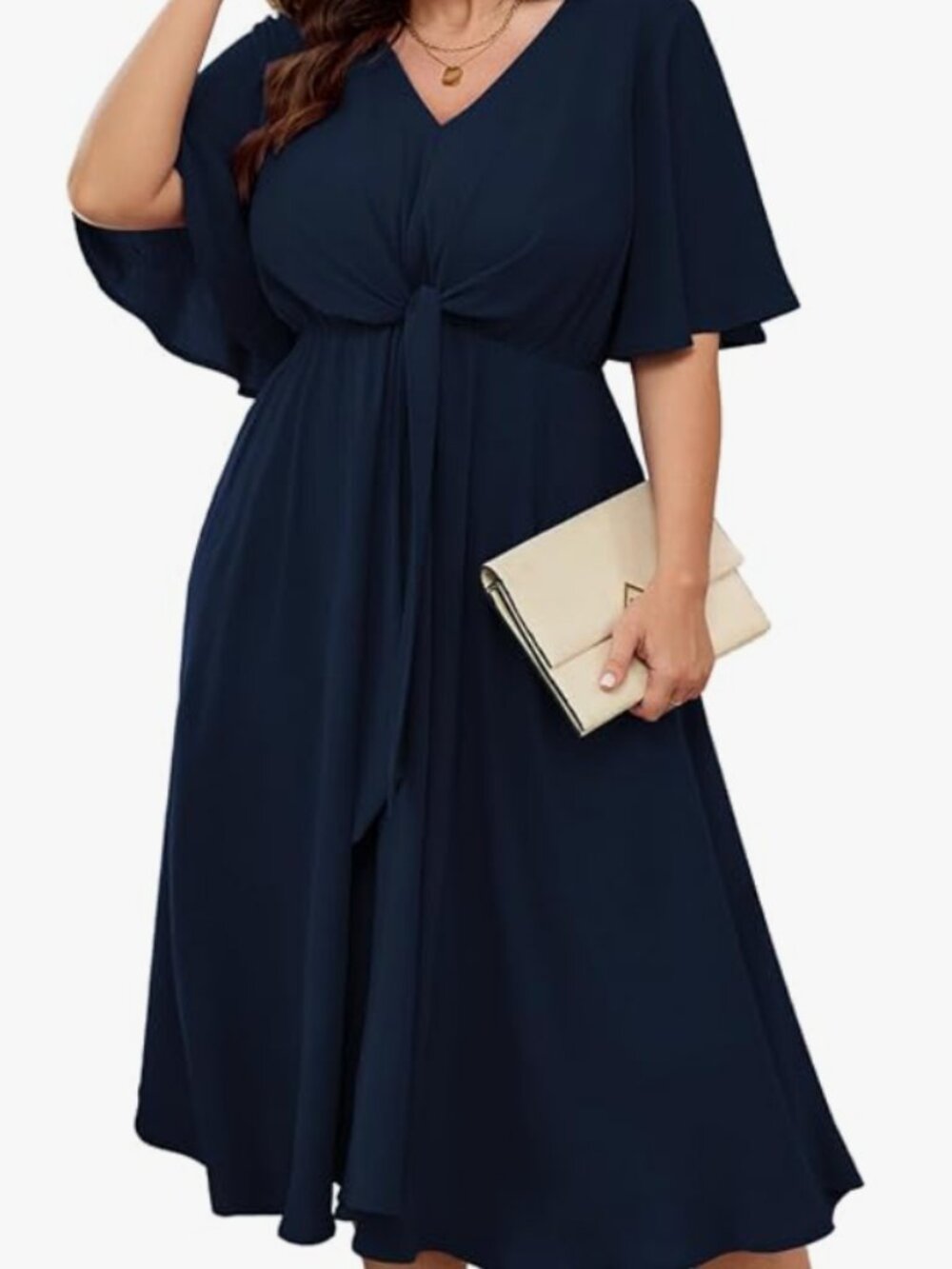 Navy Blue Plus Size Flowy Dress